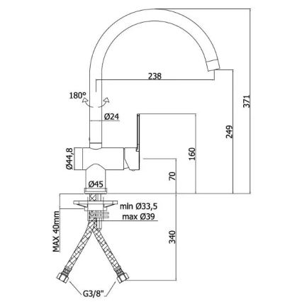Paffoni - Drezová batéria RINGO lesklý chróm