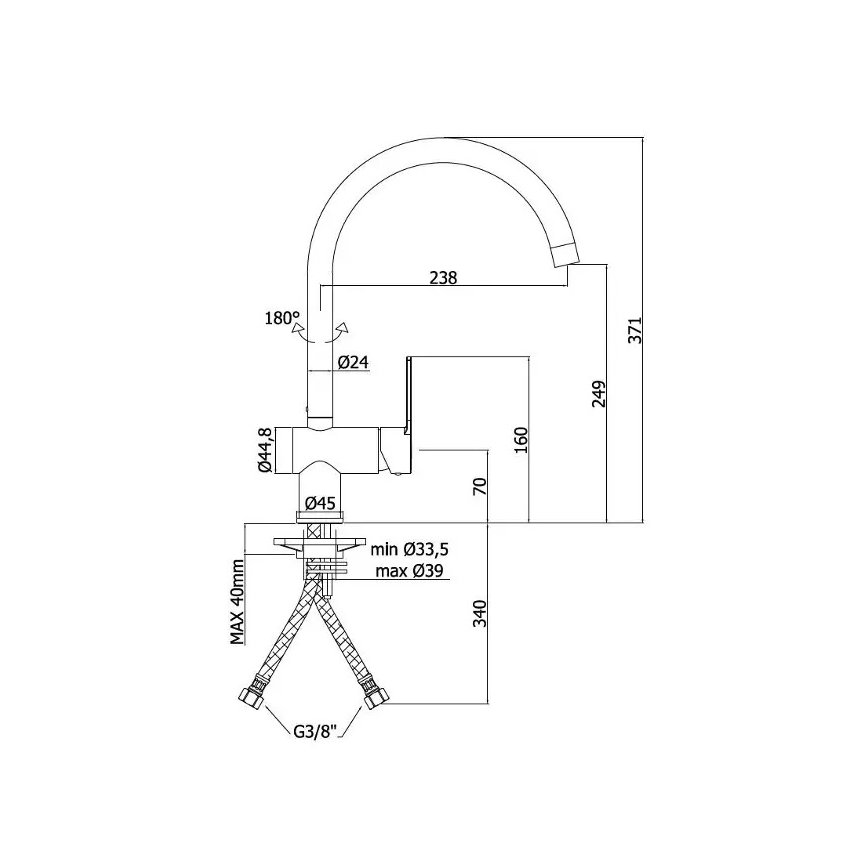 Paffoni - Drezová batéria RINGO lesklý chróm