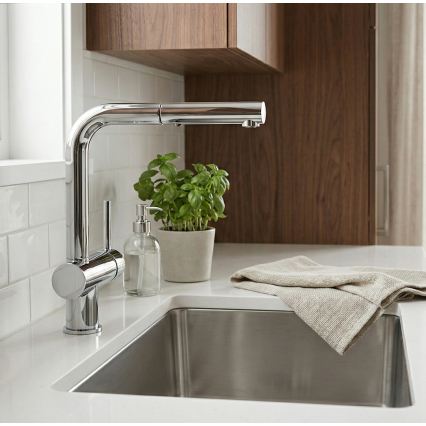 Paffoni - Drezová batéria s výsuvnou sprškou LIGHT 29,2 cm lesklý chróm