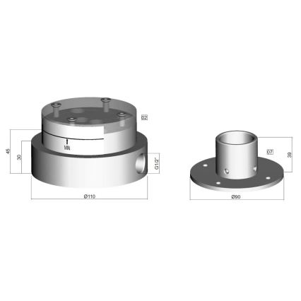 Paffoni - Montážne teleso pre vaňovú batériu do podlahy LIGHT