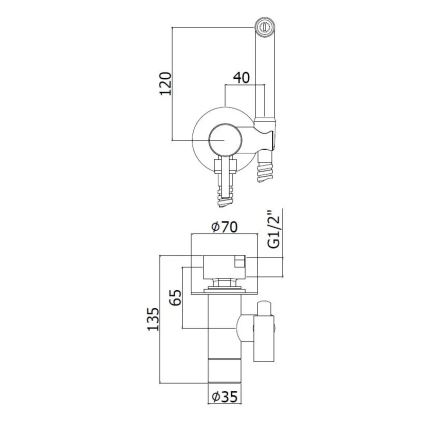 Paffoni - Nástenná sada s ručnou bidetovou sprškou pre podomietkovú inštaláciu KIT, lesklý chróm