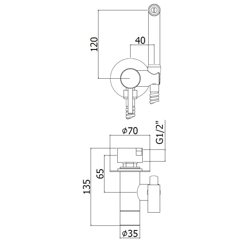 Paffoni - Nástenná sada s ručnou bidetovou sprchou pre podomietkovú inštaláciu RINGO WEST bronz