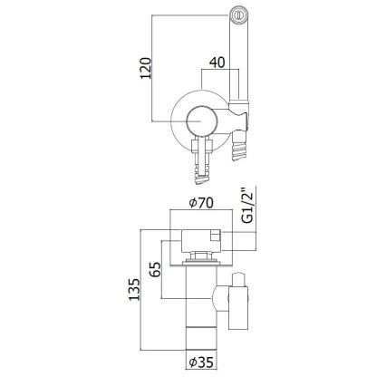 Paffoni - Nástenná sada s ručnou bidetovou sprškou pre podomietkovú inštaláciu RINGO WEST biela
