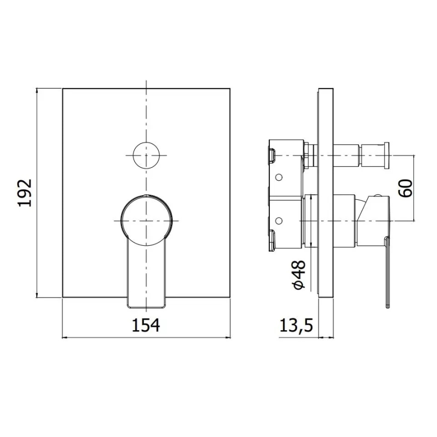 Paffoni - sprchová batéria pre podomietkovú inštaláciu TANGO lesklý chróm
