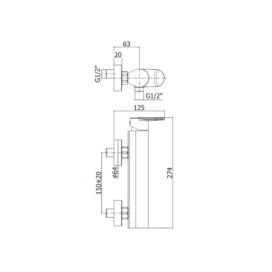 Paffoni - Sprchová súprava s batériou CANDY, lesklý chróm