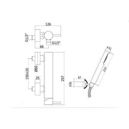Paffoni - sprchová súprava s batériou LIGHT, matná čierna
