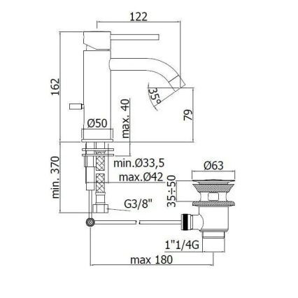 Paffoni - Umývadlová batéria LIGHT nerez