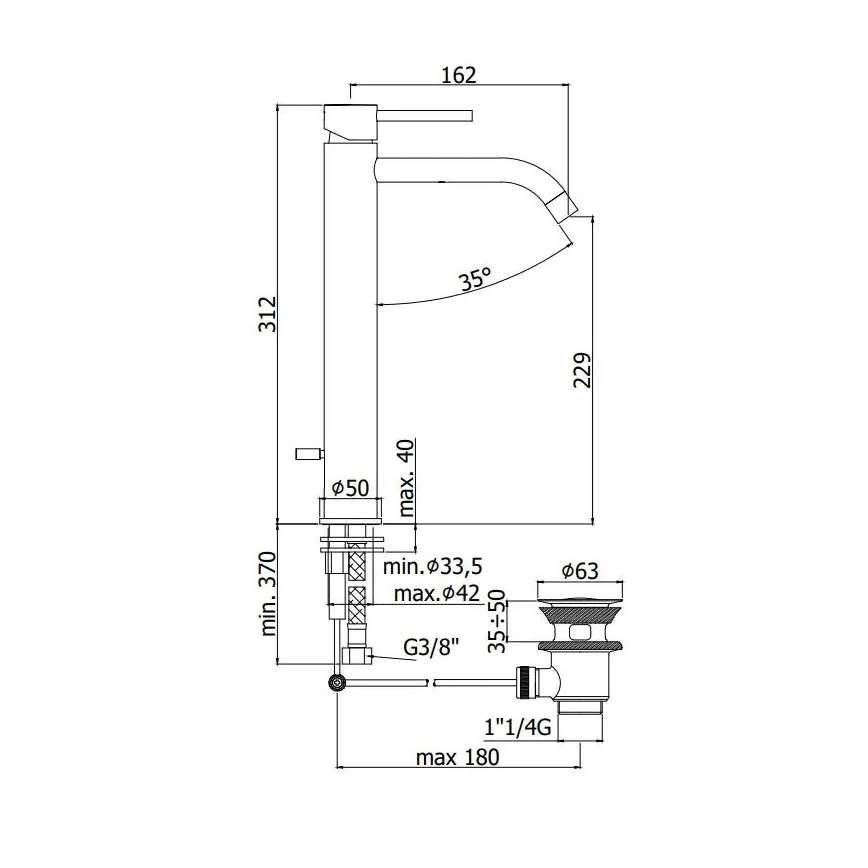 Paffoni - Umývadlová batéria + odtoková súprava LIGHT kartáčované zlato
