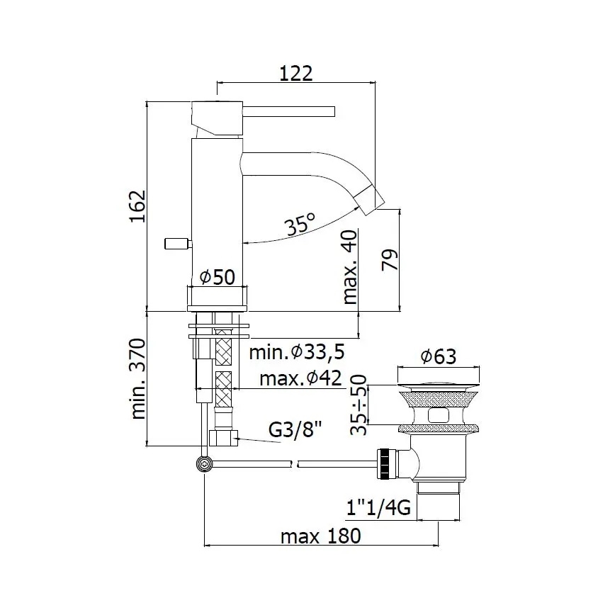 Paffoni - Umývadlová batéria + výpusť LIGHT biela