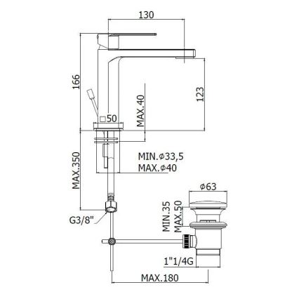 Paffoni - Umývadlová batéria + výpusť TANGO matný chróm