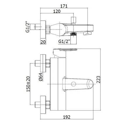 Paffoni - Vaňová batéria CANDY lesklý chróm