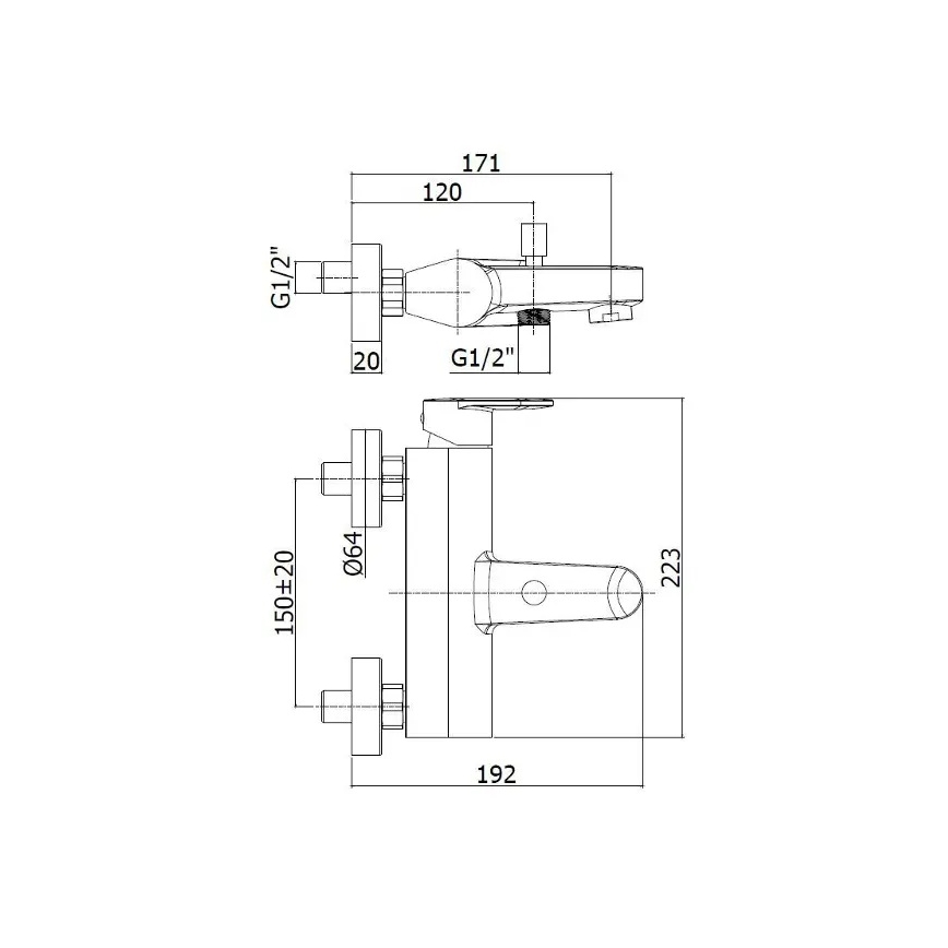 Paffoni - Vaňová batéria CANDY lesklý chróm