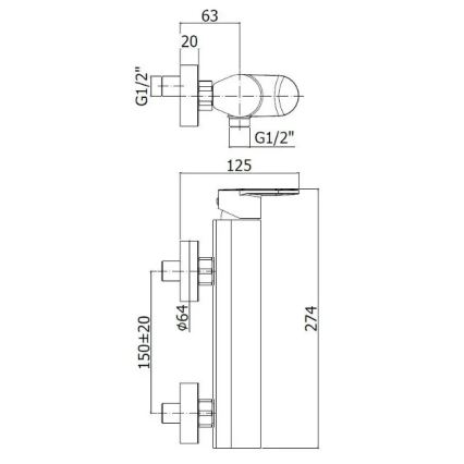 Paffoni - Vaňová batéria CANDY lesklý chróm