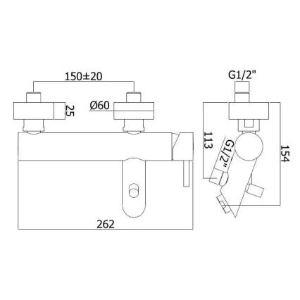 Paffoni - Vaňová batéria LIGHT, nerezová oceľ
