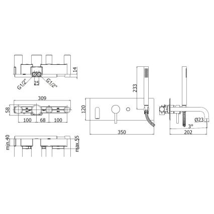 Paffoni - vaňová súprava LIGHT, lesklý chróm
