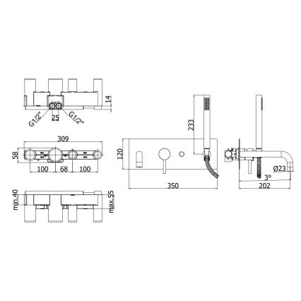 Paffoni - Vaňová súprava LIGHT matný chróm