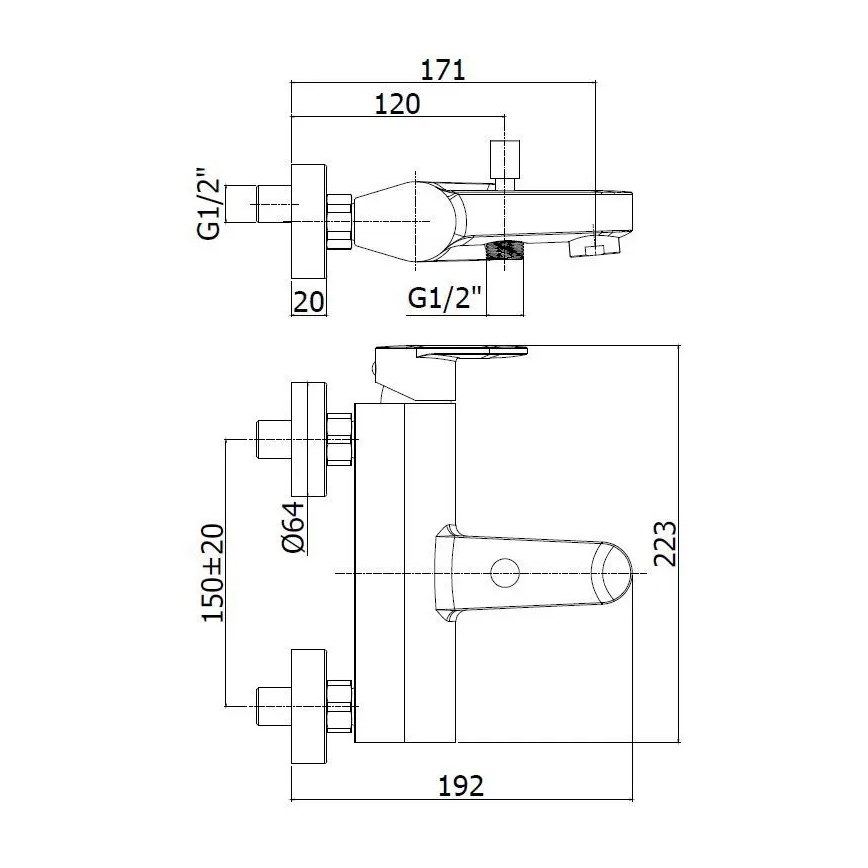 Paffoni - Vaňová súprava s batériou CANDY lesklý chróm
