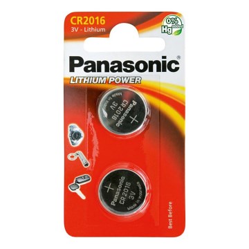 Panasonic - 2 ks Líthiová gombíková batéria CR2016 3V 72 mAh