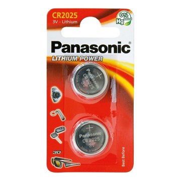 Panasonic - 2 ks Lítiová gombíková batéria CR2025 3V 165 mAh