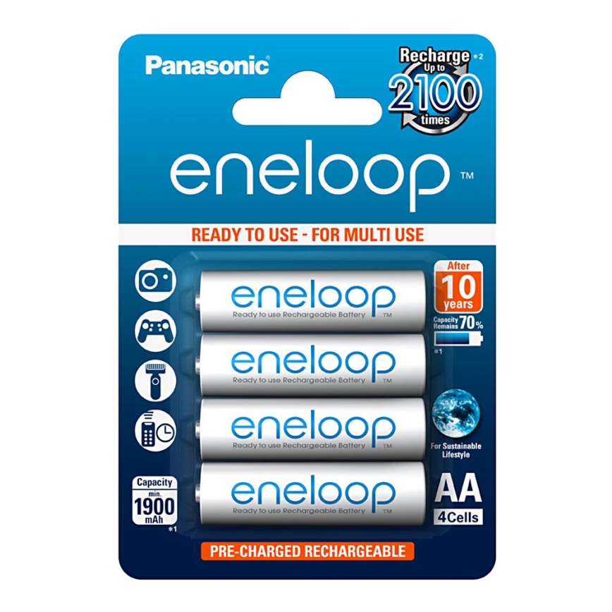 Panasonic Eneloop BK-3MCCE - 4ks Nabíjacie batérie AA Eneloop NiMH/1,2V/1900mAh