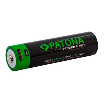 PATONA - Aku 18650 Li-lon 3350mAh PREMIUM 3,7V s USB-C nabíjaním