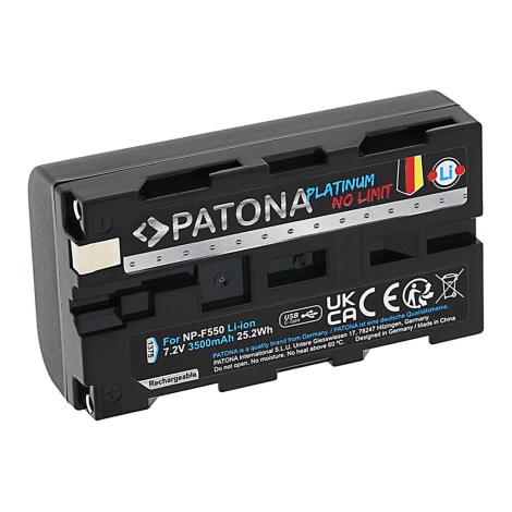 PATONA - Aku Sony NP-F550/F330/F570 3500mAh Li-Ion Platinum USB-C nabíjanie