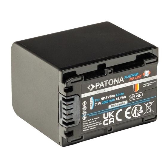 PATONA - Aku Sony NP-FV70A 2060mAh Li-Ion Platinum USB-C nabíjanie