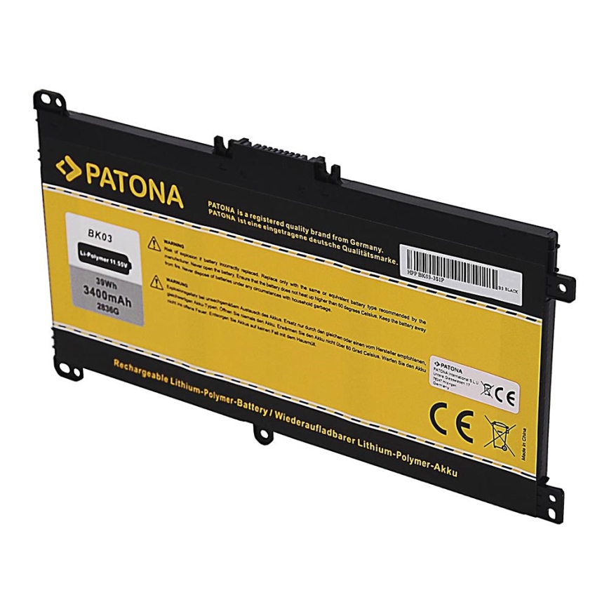 PATONA - Batéria HP Pavilion X360 3400mAh Li-Pol 11,55V BK03XL