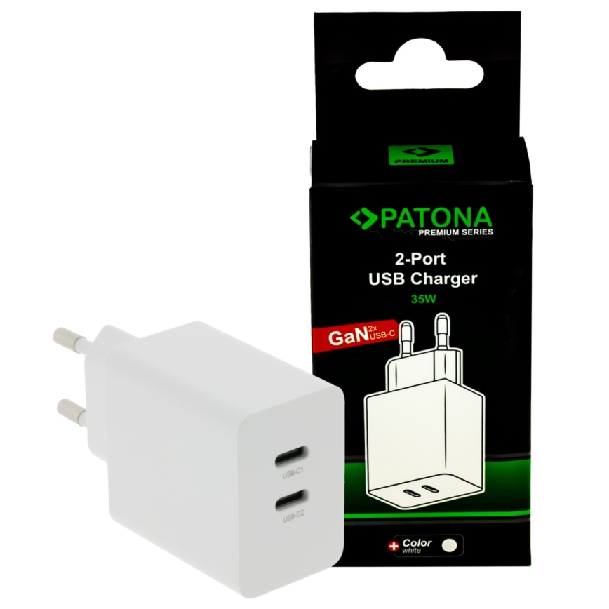 PATONA - Nabíjací adaptér Power delivery 35W 2xUSB-C -PD 3.0