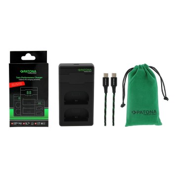 PATONA - Rýchlonabíjačka Dual Canon LP-E6 + kábel USB-C 0,6m