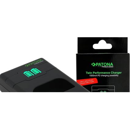 PATONA - Rýchlonabíjačka Dual Canon LP-E6 + kábel USB-C 0,6m