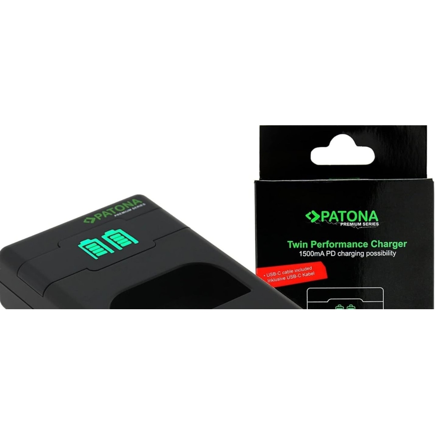 PATONA - Rýchlonabíjačka Dual Canon LP-E6 + kábel USB-C 0,6m