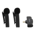 PATONA - SADA 2x Bezdrôtový mikrofón s klipom pre iPhone USB-C 5V 50 mAh