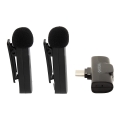 PATONA - SADA 2x Bezdrôtový mikrofón s klipom pre Smartphone USB-C 5V 50 mAh