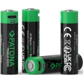 PATONA - SADA 4x Batéria AA/LR6 Li-Pol 2000mAh 1,5Vs s USB-C nabíjaním