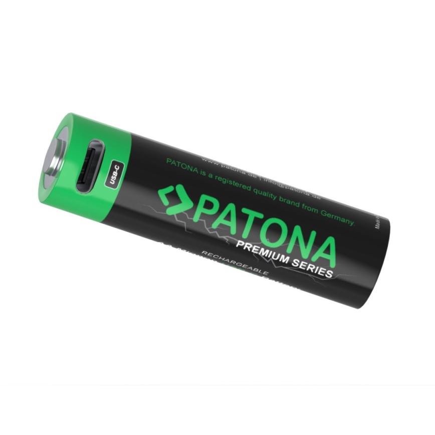 PATONA - SADA 4x Batéria AA/LR6 Li-Pol 2000mAh 1,5Vs s USB-C nabíjaním