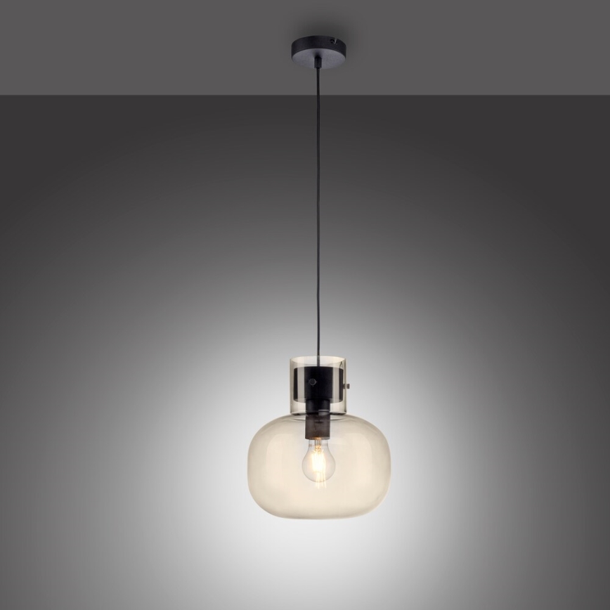 Paul Neuhaus 2003-27 - Luster na lanku SHITAKE 1xE27/10W/230V pr. 25 cm dymová