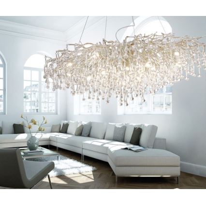 Paul Neuhaus 2031-55 - Luster na lanku ICICLE 15xG9/40W/230V 75x150 cm lesklý chróm