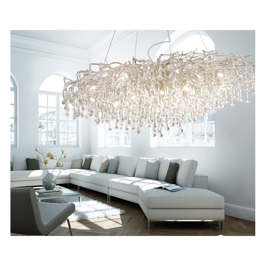 Paul Neuhaus 2031-55 - Luster na lanku ICICLE 15xG9/40W/230V 75x150 cm lesklý chróm