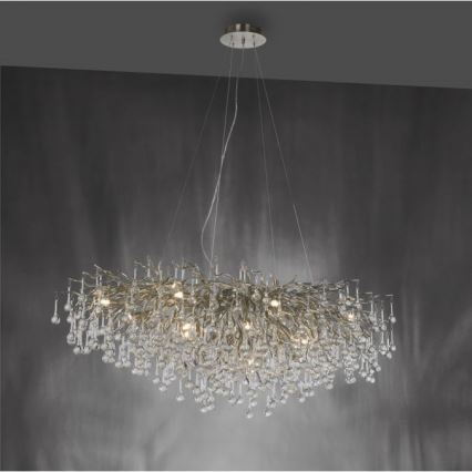 Paul Neuhaus 2031-55 - Luster na lanku ICICLE 15xG9/40W/230V 75x150 cm lesklý chróm