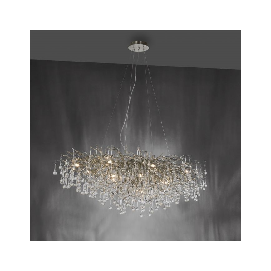 Paul Neuhaus 2031-55 - Luster na lanku ICICLE 15xG9/40W/230V 75x150 cm lesklý chróm