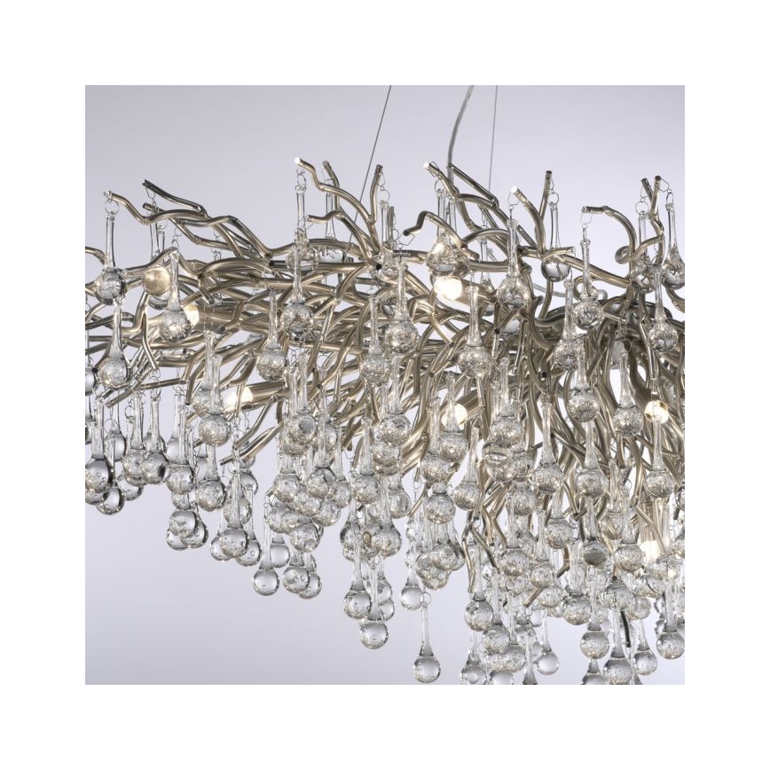 Paul Neuhaus 2031-55 - Luster na lanku ICICLE 15xG9/40W/230V 75x150 cm lesklý chróm