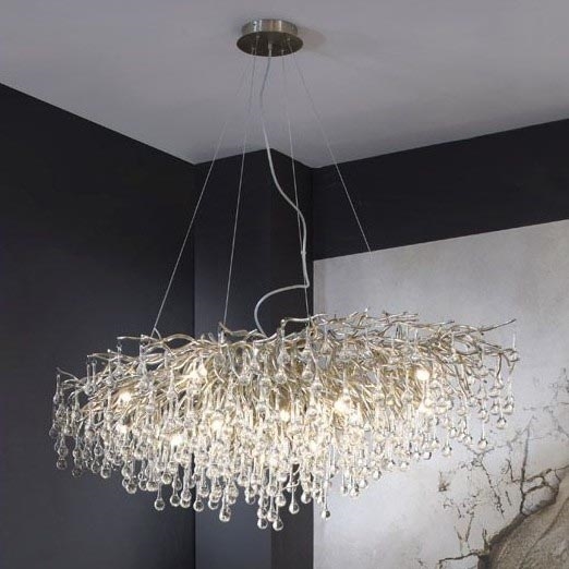 Paul Neuhaus 2031-55 - Luster na lanku ICICLE 15xG9/40W/230V 75x150 cm lesklý chróm