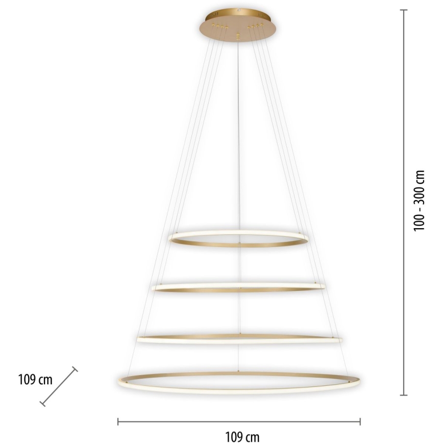 Paul Neuhaus 2124-60 - LED Stmievateľný luster na lanku TESSARA LED/97W/230V 2700-5000K + diaľkové ovládanie