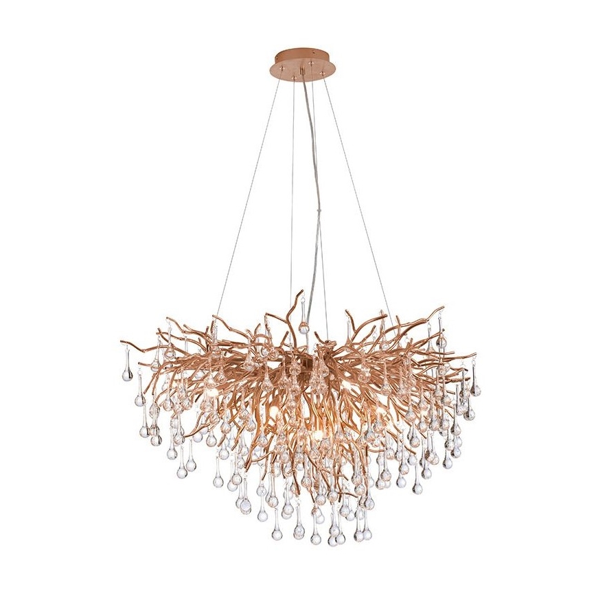 Paul Neuhaus 2192-11 - Luster na lanku ICICLE 10xG9/40W/230V 50x100 cm mosadz
