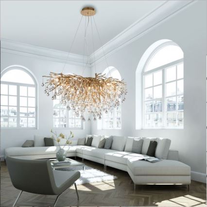 Paul Neuhaus 2192-11 - Luster na lanku ICICLE 10xG9/40W/230V 50x100 cm mosadz