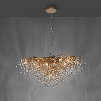 Paul Neuhaus 2192-11 - Luster na lanku ICICLE 10xG9/40W/230V 50x100 cm mosadz