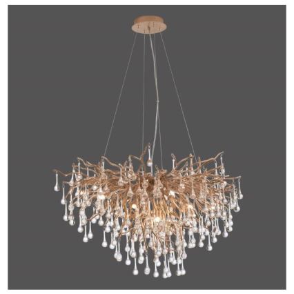 Paul Neuhaus 2192-11 - Luster na lanku ICICLE 10xG9/40W/230V 50x100 cm mosadz