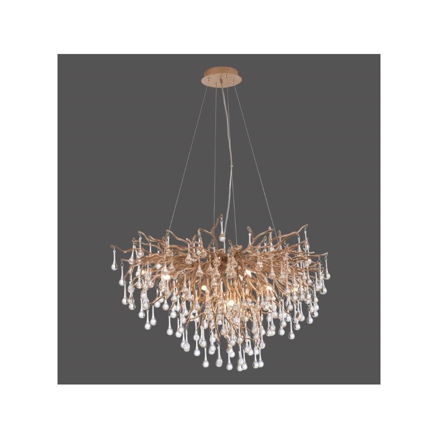 Paul Neuhaus 2192-11 - Luster na lanku ICICLE 10xG9/40W/230V 50x100 cm mosadz