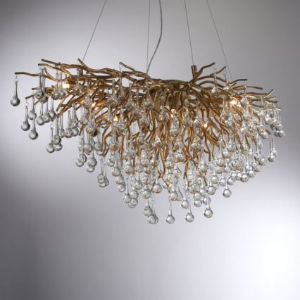 Paul Neuhaus 2192-11 - Luster na lanku ICICLE 10xG9/40W/230V 50x100 cm mosadz